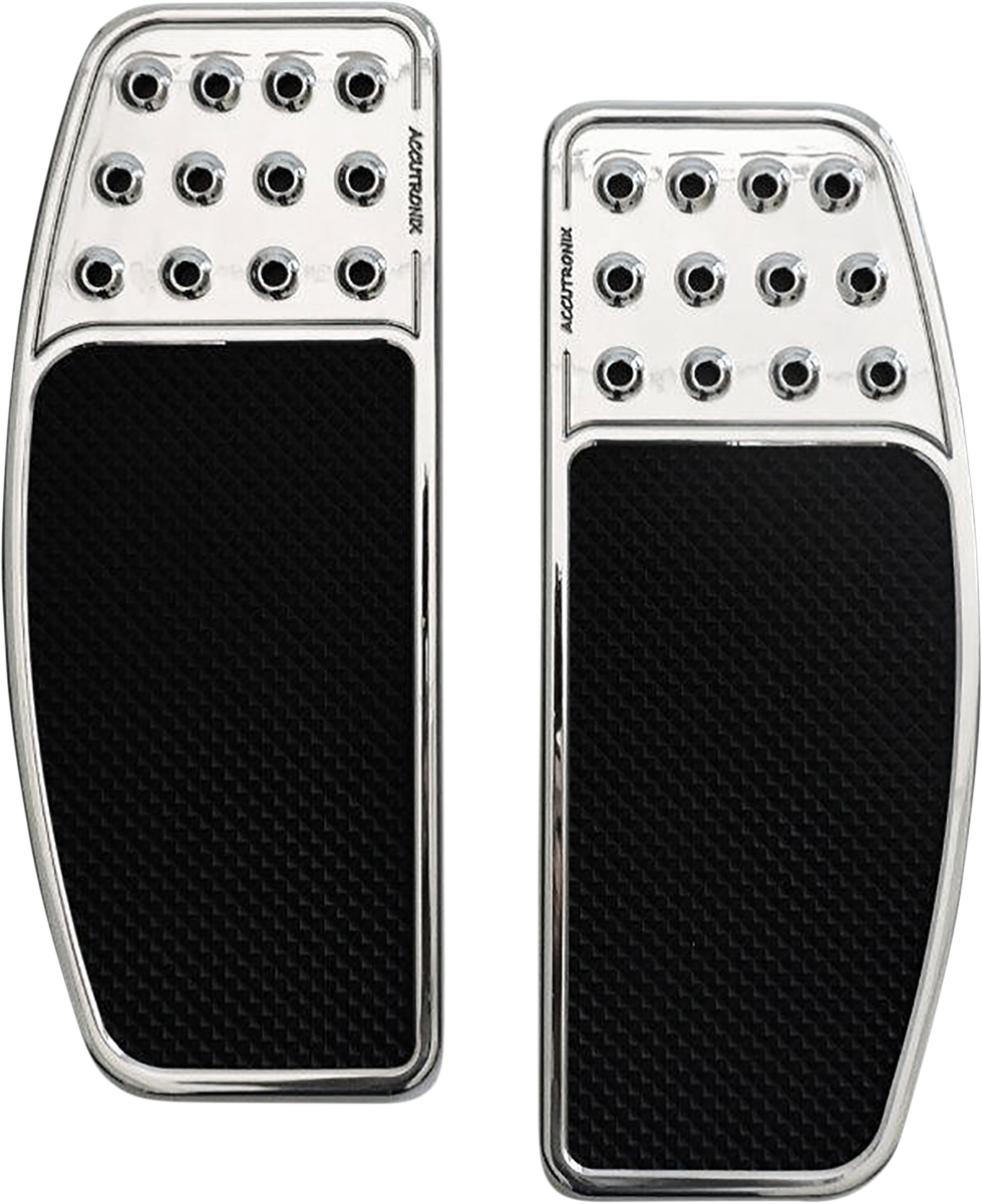 ACCUTRONIX Front Floorboards - Extended - Chrome w/ Rubber Inserts - FL FBF01-DOC