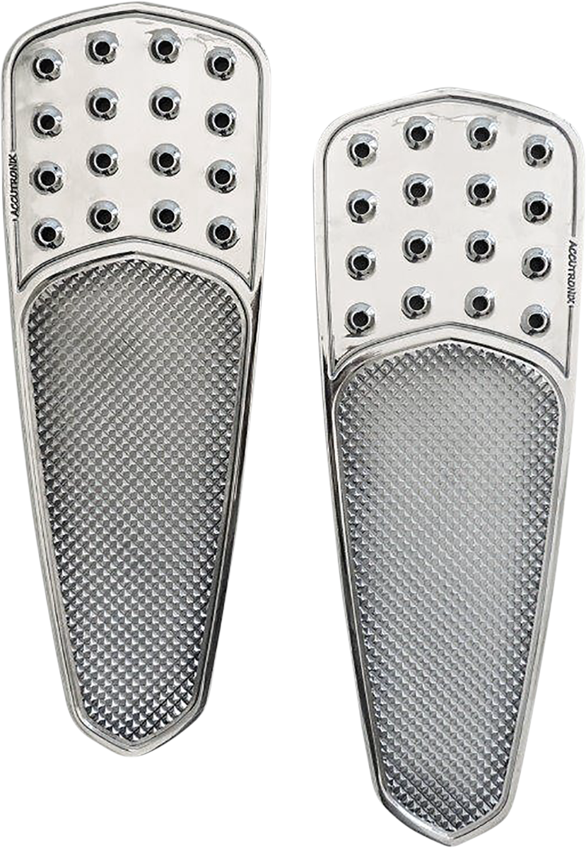 ACCUTRONIX Front Floorboards - Extended - Chrome - Knurled - FL FBF01-KDTC