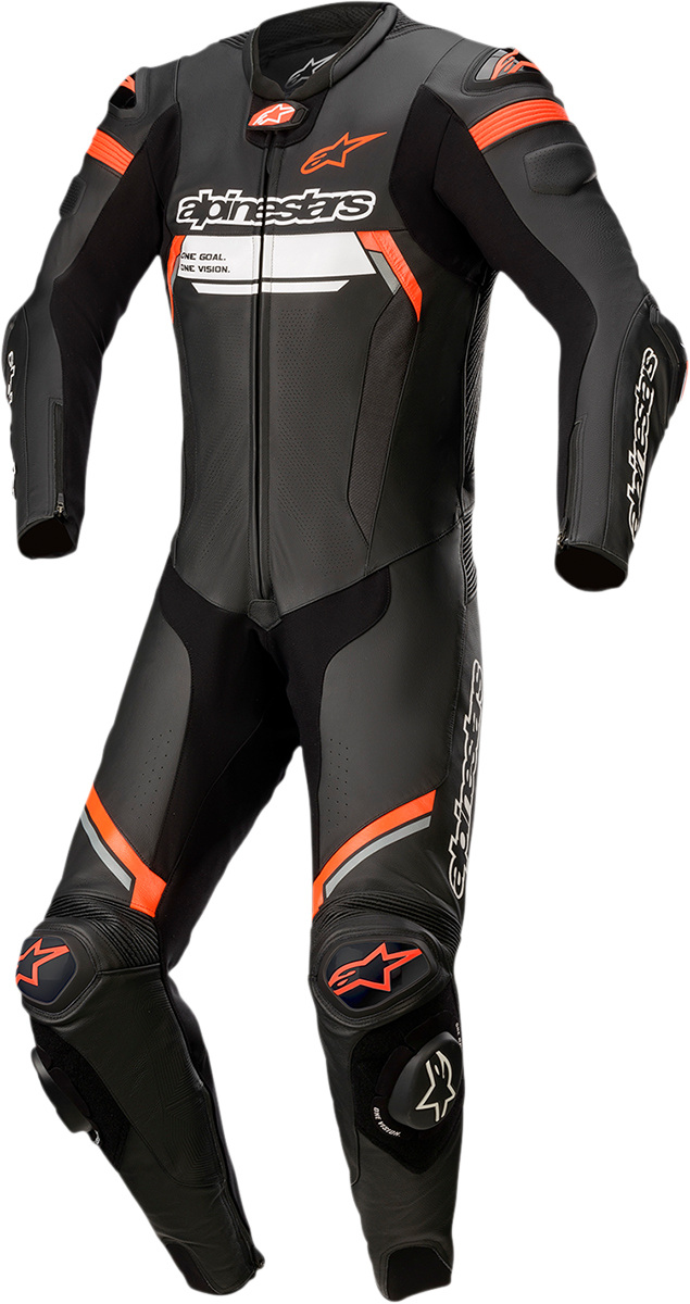 ALPINESTARS Missile Ignition v2 1-Piece Leather Suit - Black/Red Fluo - US 46 / EU 56 3150222-1030-56