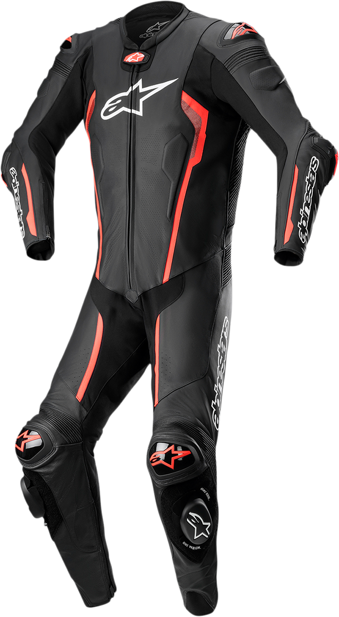 ALPINESTARS Missile v2 1-Piece Leather Suit - Black/Red Fluo - US 42 / EU 52 3150122-1030-52