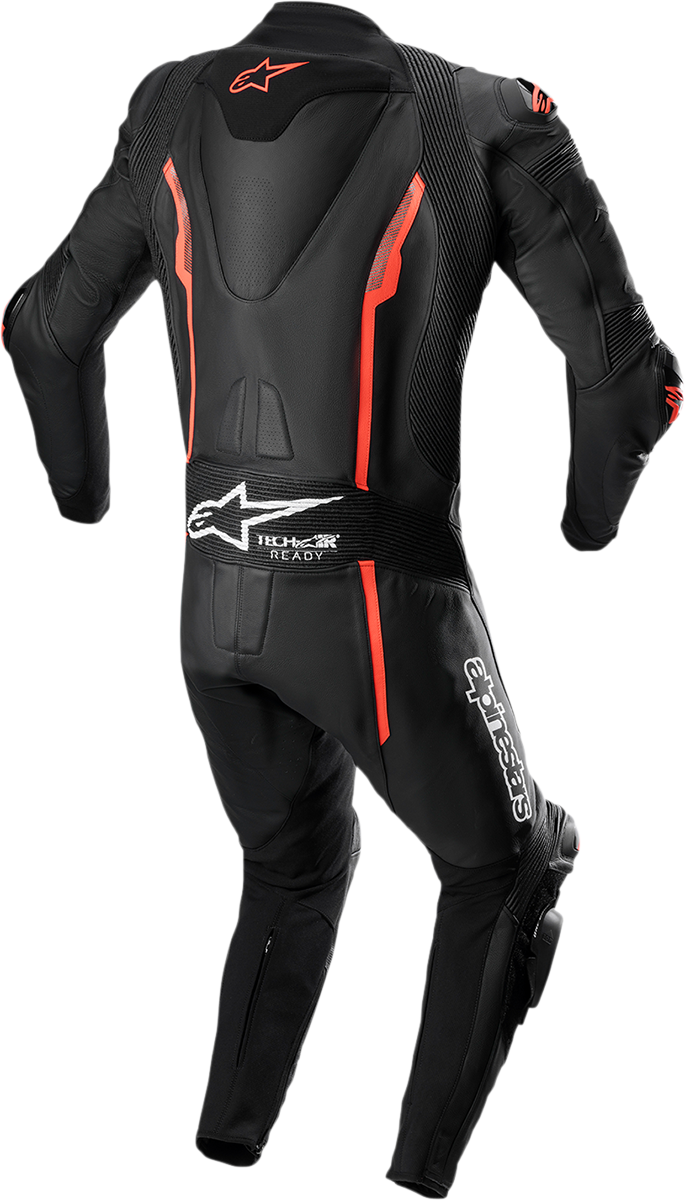 ALPINESTARS Missile v2 1-Piece Leather Suit - Black/Red Fluo - US 46 / EU 56 3150122-1030-56