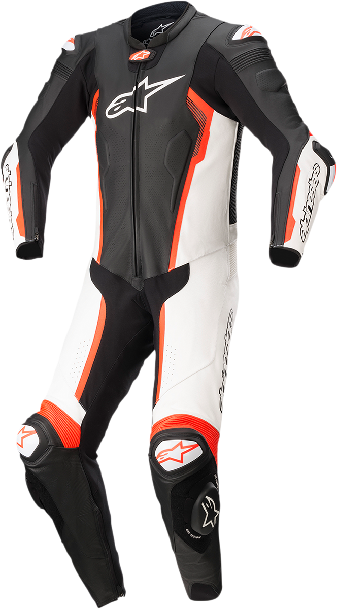 ALPINESTARS Missile v2 - 1-Piece Leather Suit - Black/White/Red Fluo - US 42 / EU 52 3150122-1231-52