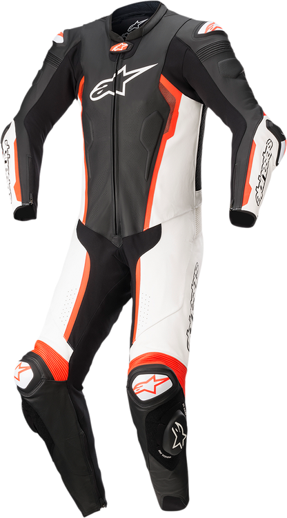 ALPINESTARS Missile v2 - 1-Piece Leather Suit - Black/White/Red Fluo - US 46 / EU 56 3150122-1231-56