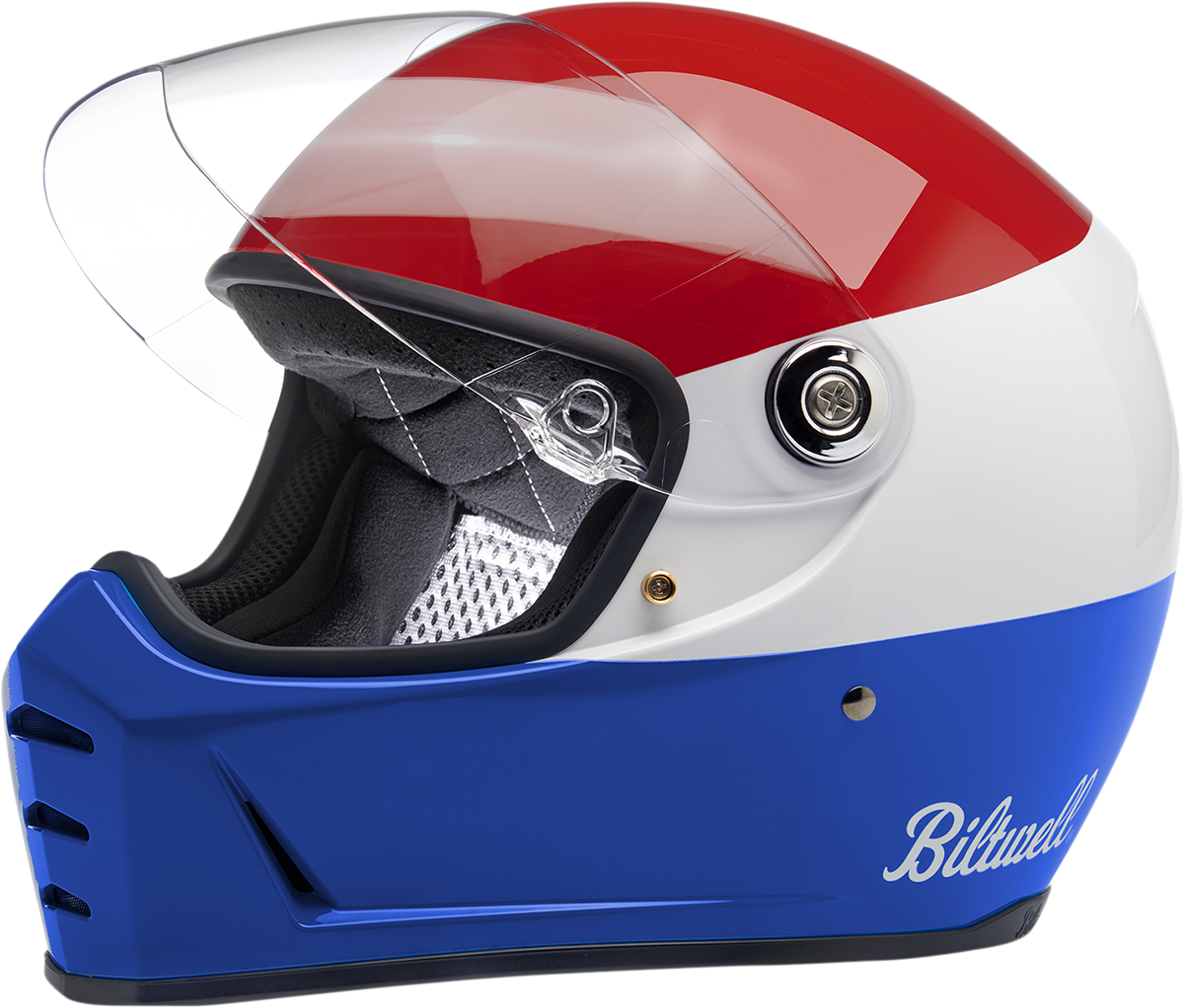 BILTWELL Lane Splitter Helmet - Podium - Gloss Red/White/Blue - Medium 1004-549-103