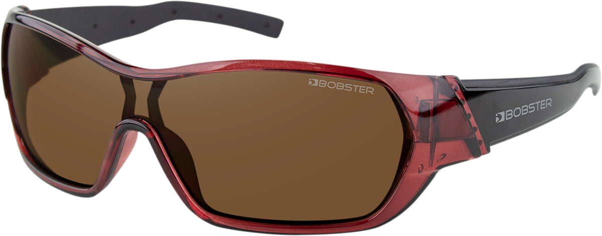 BOBSTER Aria Sunglasses - Gloss Clear Burgundy - Brown Lens BARI101