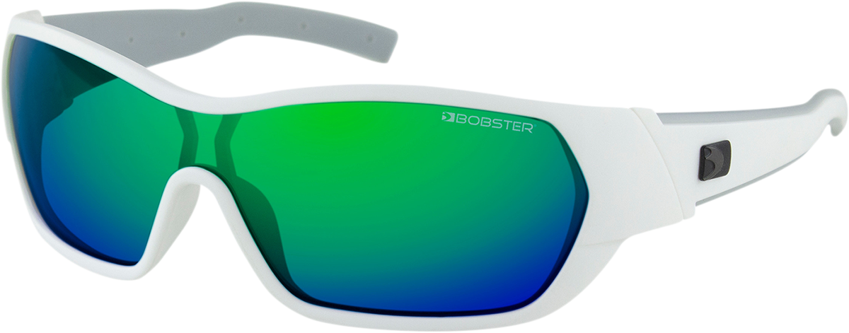 BOBSTER Aria Sunglasses - Matte White - Blue Green Mirror Lens BARI102
