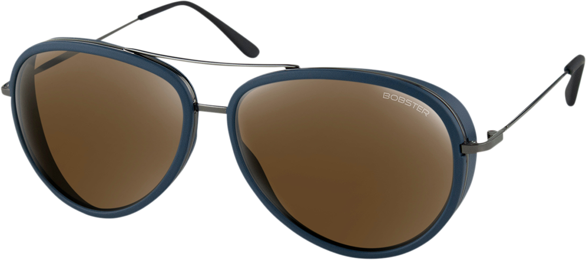 BOBSTER Ice Sunglasses - Matte Navy Gunmetal - Brown HD Silver Mirror Lens BICE101HD