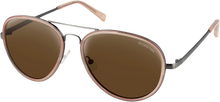 BOBSTER Goose Sunglasses - Gloss Clear Blush Gunmetal - Brown HD Silver Mirror Lens BGSE102HD