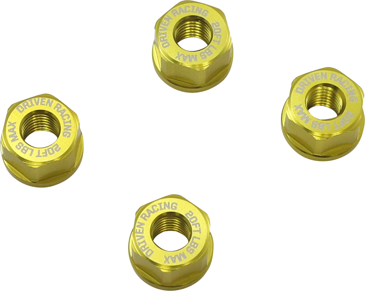 DRIVEN RACING Sprocket Nuts - 4-Bolt Hub - Gold - M8 x 1.25 DSN-02-GD