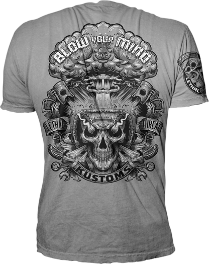LETHAL THREAT Vintage Velocity Blow Your Mind T-Shirt - Gray - XL VV40170XL