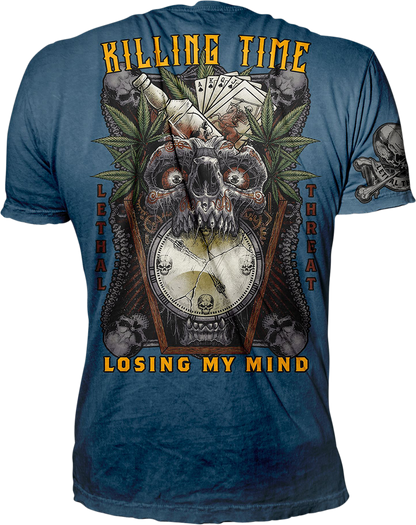 LETHAL THREAT Killing Time T-Shirt - Blue - 3XL VV40175XXXL