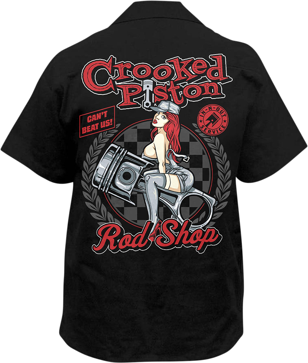 LETHAL THREAT Crooked Piston Shirt - Black - Large HW50230L