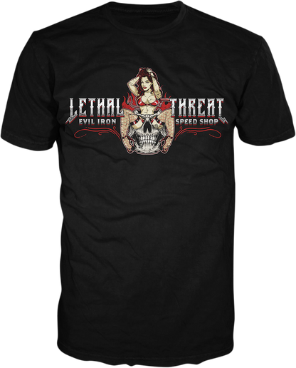 LETHAL THREAT Evil Iron T-Shirt - Black - 4XL LT20893-4XL