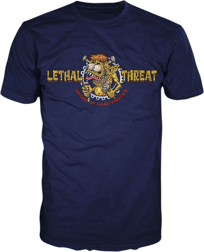 LETHAL THREAT Skool of Hard Knocks T-Shirt - Blue - 4XL LT20896-4XL