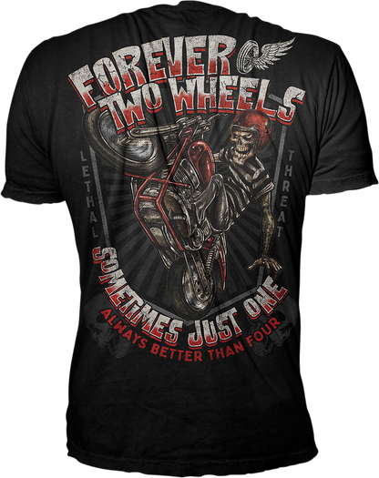 LETHAL THREAT Forever Two Wheels T-Shirt - Black - 2XL LT20898XXL