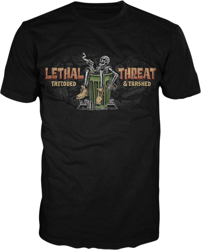 LETHAL THREAT Tattooed & Trashed T-Shirt - Black - Medium LT20892M