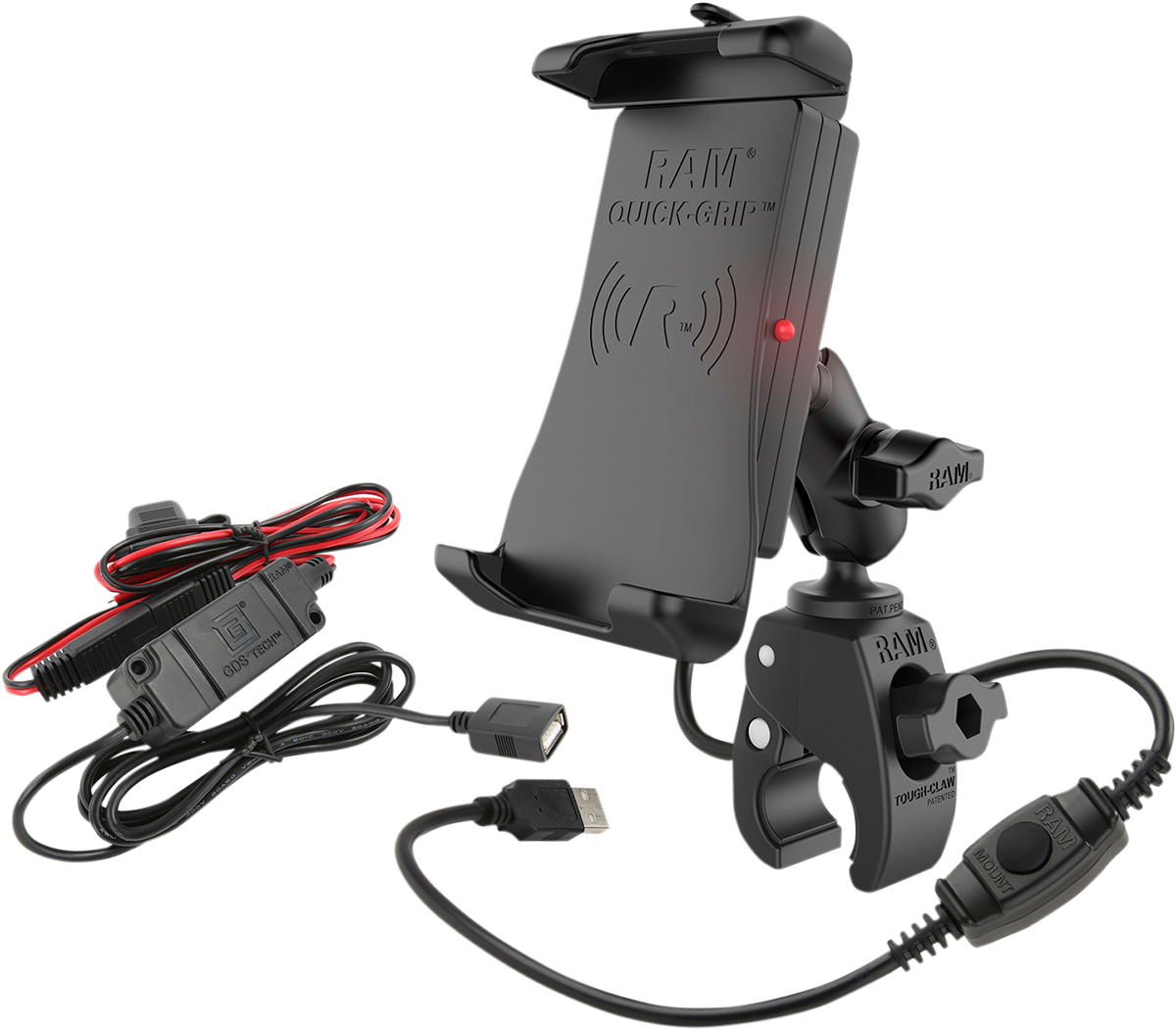 RAM MOUNTS Quick-Grip™ Waterproof Wireless Charging Mount - Tough Claw™ RAM-B-400-A-UN14W-V7