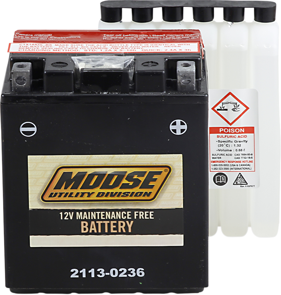 MOOSE OFFROAD AGM Battery - YTX14AHL-BS MTX14AHL-BS