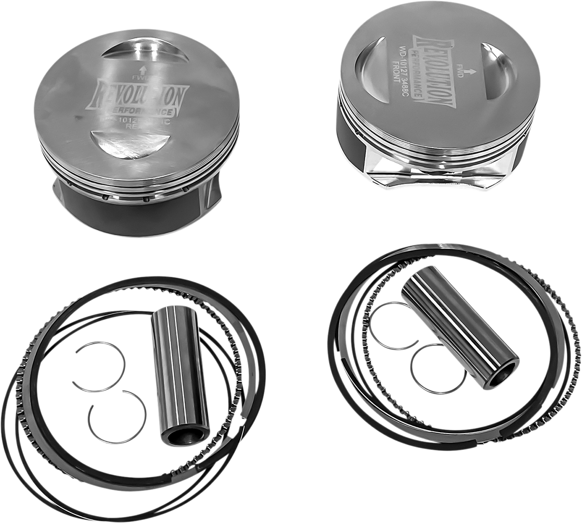 REVOLUTION PERFORMANCE, LLC Piston Kit - Flat-Top - For 131" Monster Big Bore Cylinder Kit - Twin Cam RP301-113W