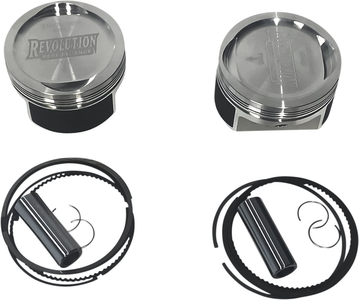 REVOLUTION PERFORMANCE, LLC Piston Kit - Dished - For 1250 cc Big Bore Cylinder Kit - XL883 RP301-414W
