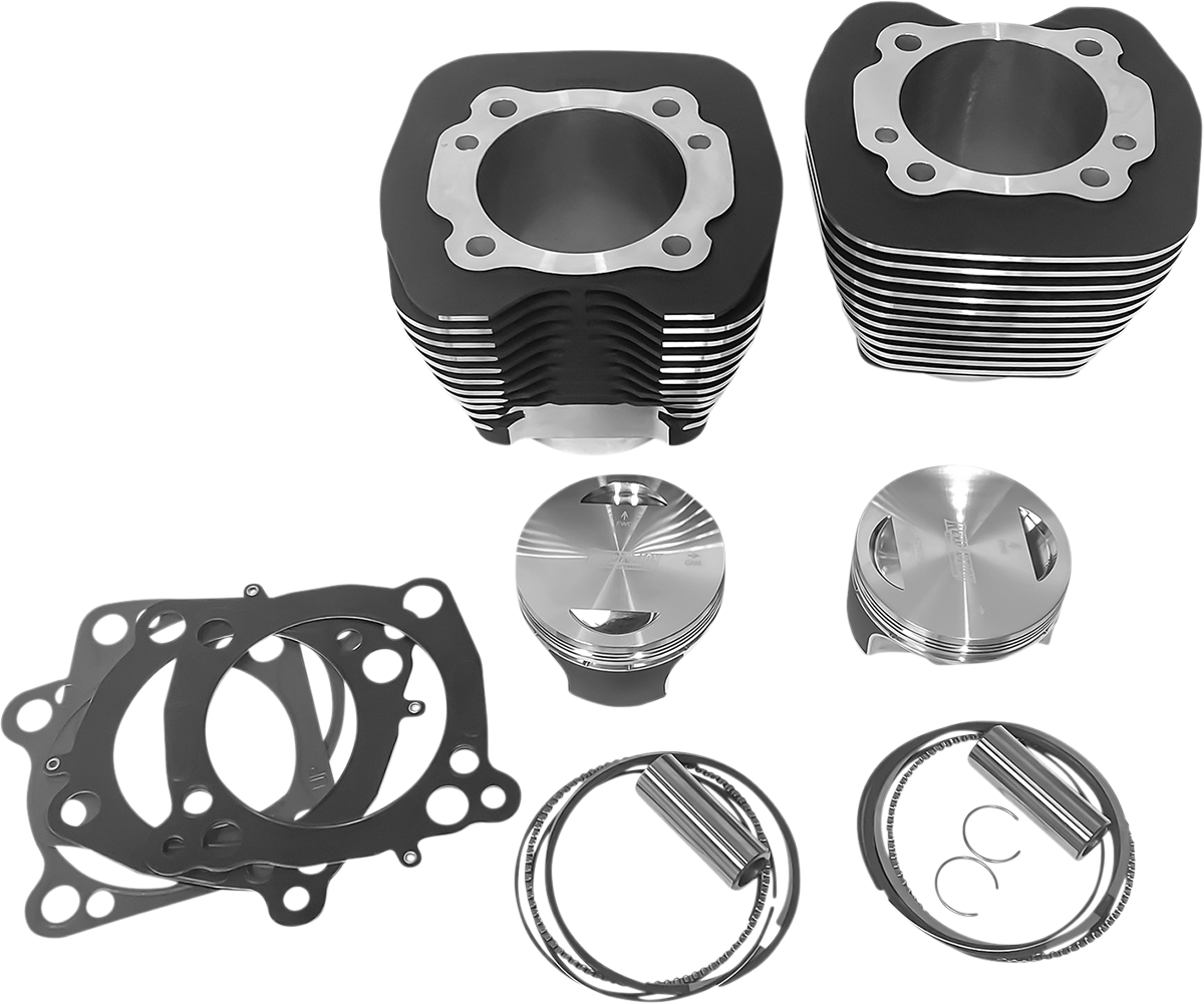 REVOLUTION PERFORMANCE, LLC Cylinder Kit - 98" - Big Bore - Black with Highlighted Fins - Twin Cam RP201-111W