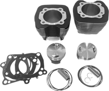 REVOLUTION PERFORMANCE, LLC Cylinder Kit - 98" - Big Bore - Black with Highlighted Fins - Twin Cam RP201-111W
