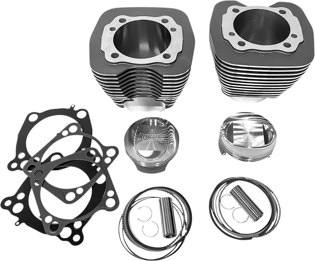 REVOLUTION PERFORMANCE, LLC Cylinder Kit - 117" - Granite with Highlighted Fins - Twin Cam RP201-171WG