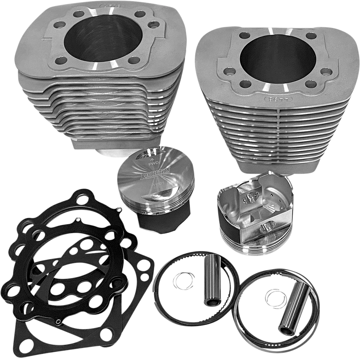 REVOLUTION PERFORMANCE, LLC Cylinder Kit - 85" - Big Bore - Natural Silver - Evolution Big Twin RP201-213W