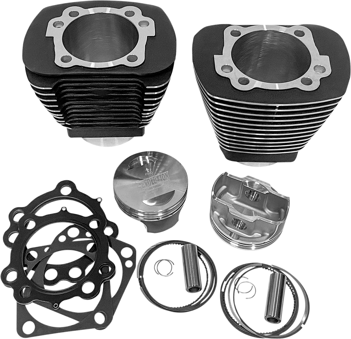 REVOLUTION PERFORMANCE, LLC Cylinder Kit - Monster Big Bore - 109" - Black w/Highlighted Fins - Evolution Big Twin '84-'99 RP201-216W