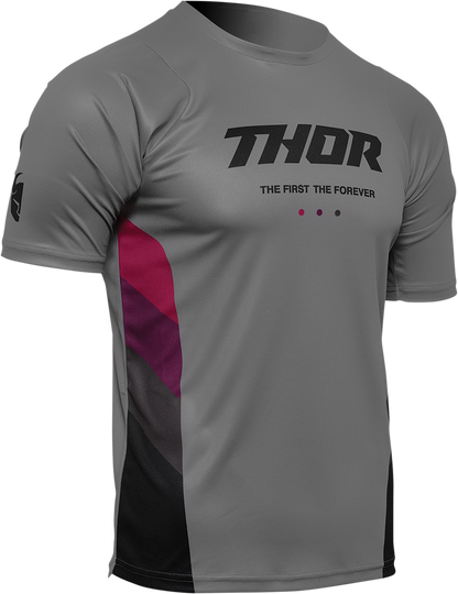 THOR Assist React Short-Sleeve Jersey - Gray/Purple - XS 5120-0174