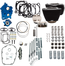 S&S CYCLE 128" Power Package - Chain Drive - Wrinkle Black with Non-Highlighted Fins - 114"/117" M8 310-1105B
