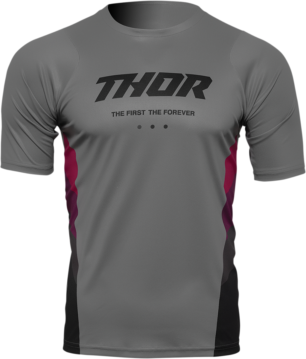 THOR Assist React Short-Sleeve Jersey - Gray/Purple - Medium 5120-0176