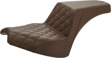 SADDLEMEN Step-Up Seat - Front Lattice Stitch/Rear Smooth - Brown - Chief I21-04-172BR