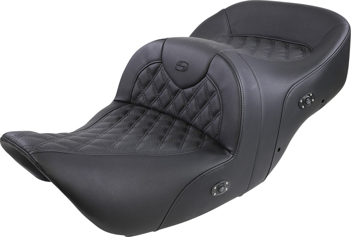 SADDLEMEN Heated Roadsofa™ Seat - Lattice Stitch - w/o Backrest - GL H01-07-182HCT