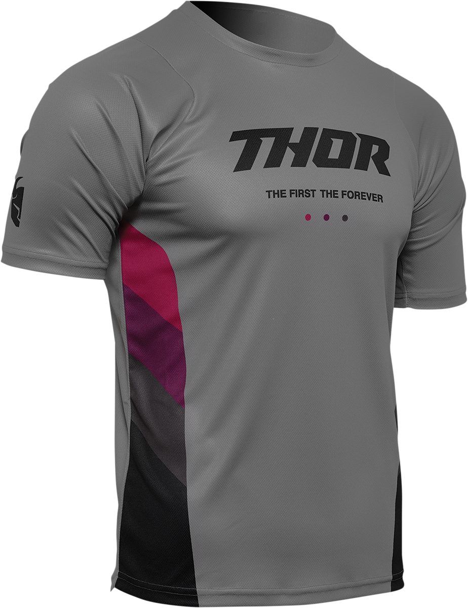 THOR Assist React Short-Sleeve Jersey - Gray/Purple - Medium 5120-0176