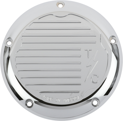 THRASHIN SUPPLY CO. Derby Cover - Finned - Chrome - M8 TSC-3017-3