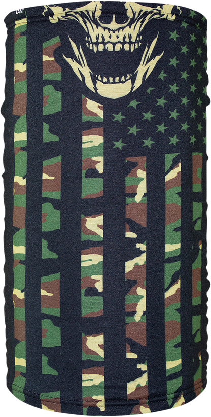 ZAN HEADGEAR Motley Tube® Fleece Lined Tube - Woodland Camo Flag TF460