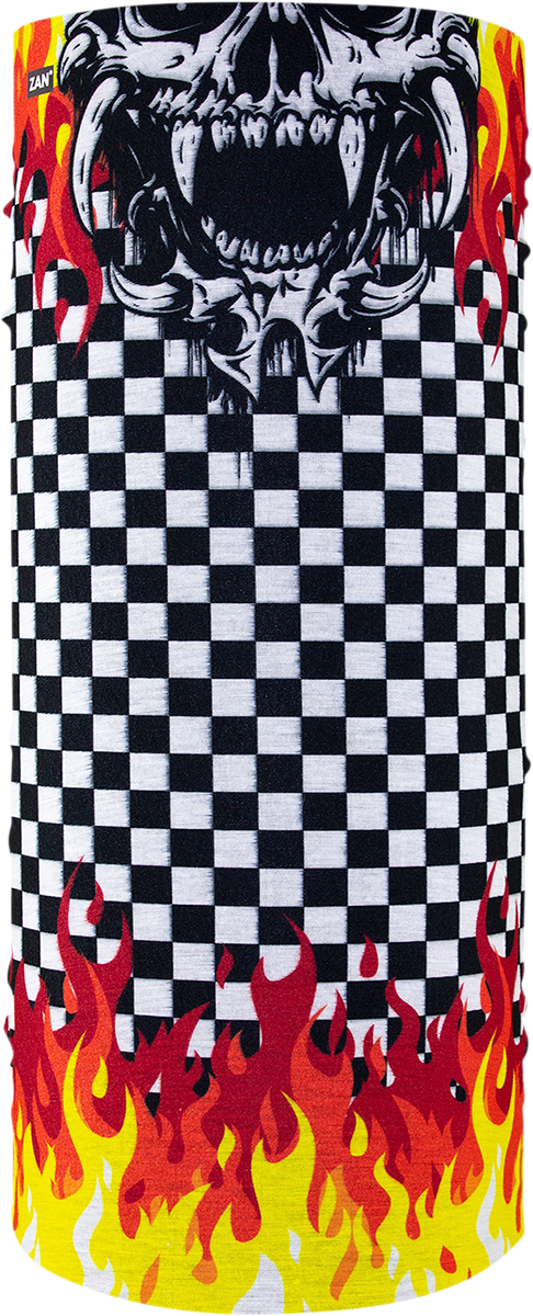 ZAN HEADGEAR Motley Tube® Polyester Neck Tube - Checkered Flames T450