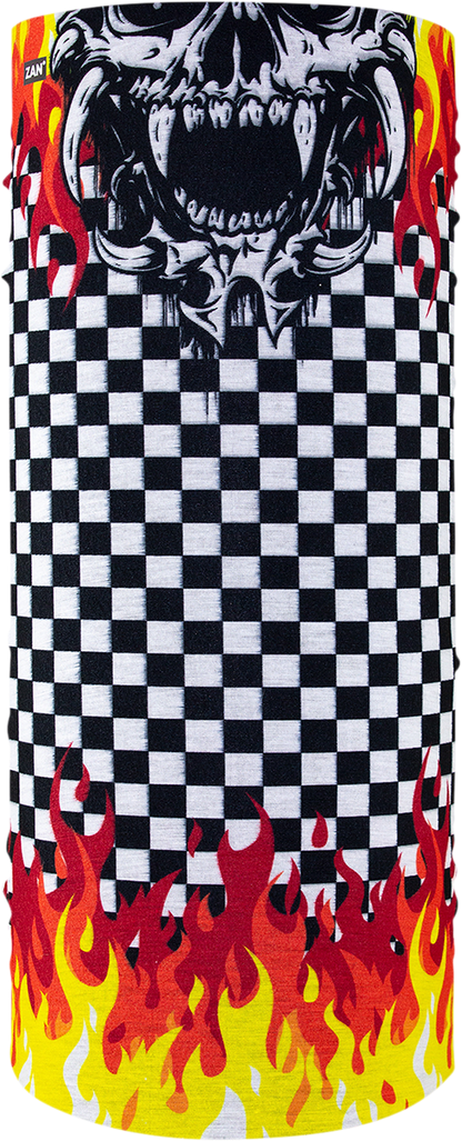 ZAN HEADGEAR Motley Tube® Polyester Neck Tube - Checkered Flames T450