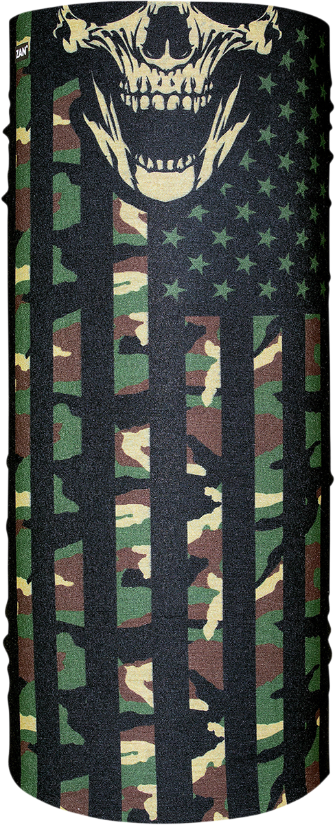 ZAN HEADGEAR Motley Tube® Polyester Neck Tube - Woodland Camo Flag T460