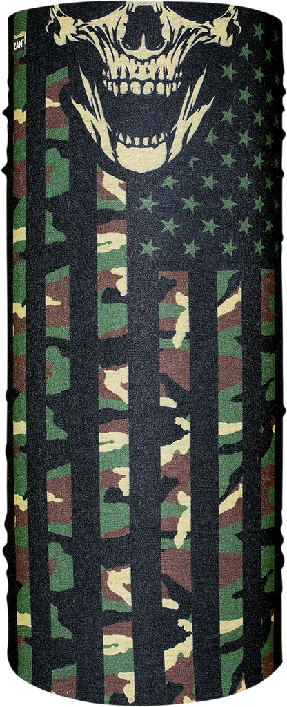ZAN HEADGEAR Motley Tube® Polyester Neck Tube - Woodland Camo Flag T460