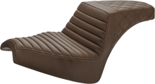 SADDLEMEN Step-Up Seat - Front Tuck-n'-Roll/Rear Lattice Stitch - Brown - Chief I21-04-176BR