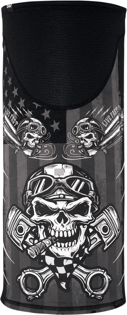 ZAN HEADGEAR Motley Tube® Sportflex® Windproof Neck Tube - Biker Skull TW712