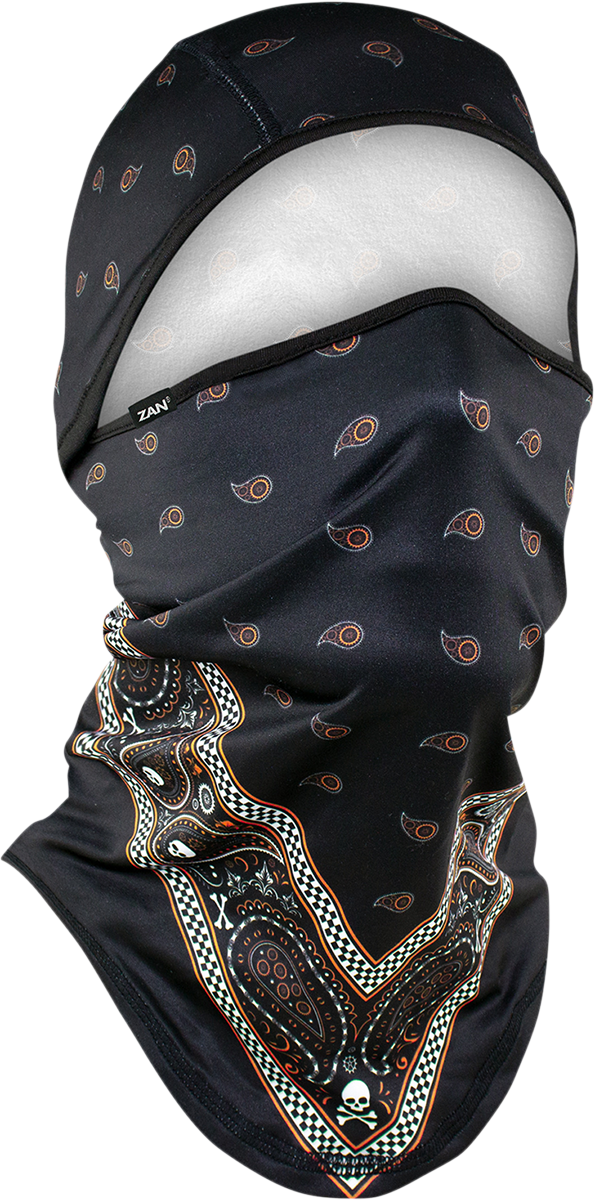 ZAN HEADGEAR SportFlex® Convertible Balaclava - Black/Orange Bandanna WB4L197
