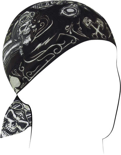 ZAN HEADGEAR Flydanna® Cotton Headwrap - Biker Skull Z712