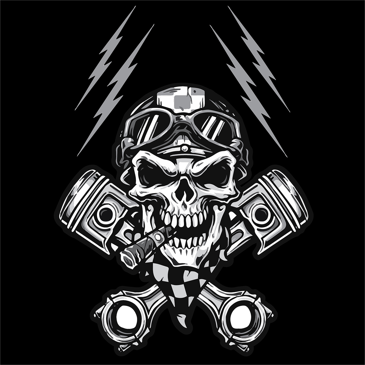 ZAN HEADGEAR Flydanna® Cotton Headwrap - Biker Skull Z712