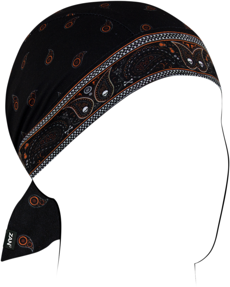 ZAN HEADGEAR Flydanna® SportFlex® - Black/Orange Classic Bandana ZL197