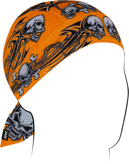 ZAN HEADGEAR Flydanna® SportFlex® - Orange Tribal Skull ZL669
