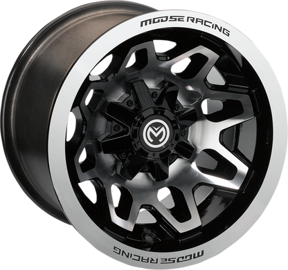 MOOSE OFFROAD Wheel - 416X - Front/Rear - Machined Black - 12x7 - 4/156 - 4+3 416M127156GBMF4