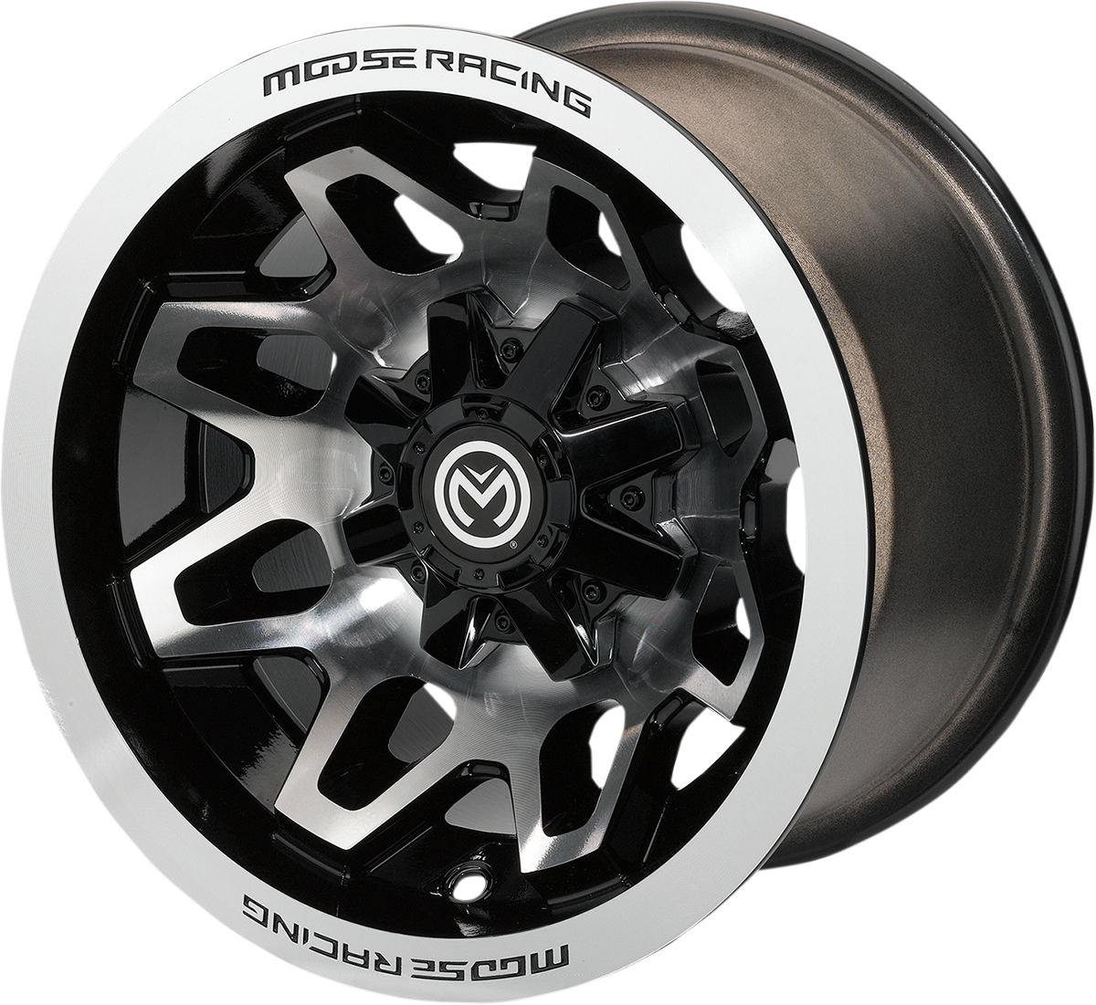 MOOSE OFFROAD Wheel - 416X - Rear - Machined Black - 14x8 - 4/136 - 4+4 416M148136GBMF4